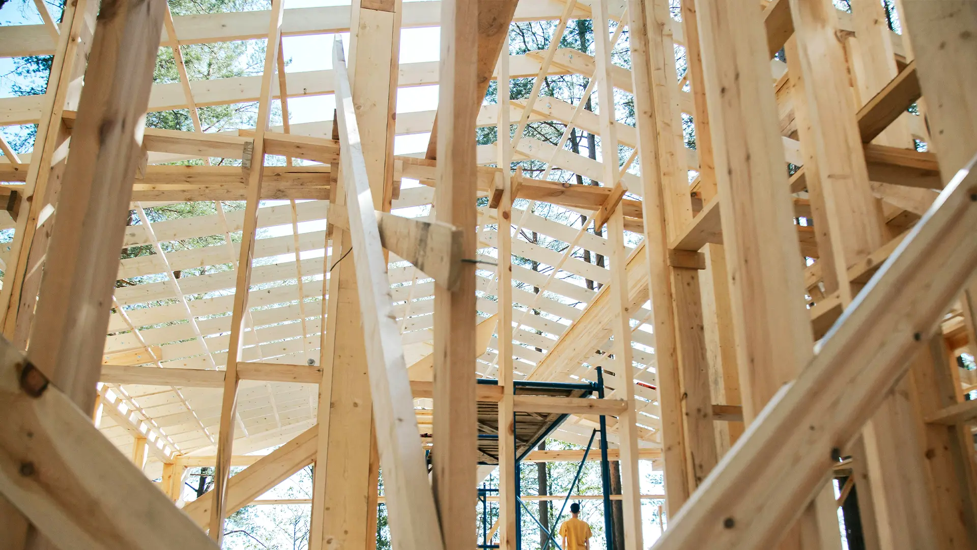 Timber frames in home extension project